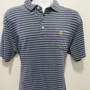 Peter Millar Mountainside Collection Polo Shirt Mens SZ L VtG Blue Striped GOLF